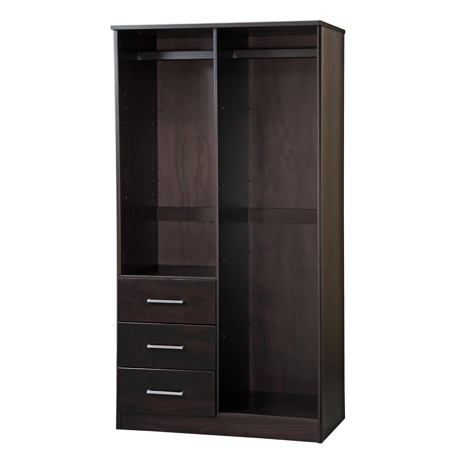 Derlyum Mirrored Wardrobe Armoire Solid Wood Total Number of