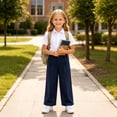 thumbnail image 6 of XIYON Girls Uniform Pants Kids Stretchy Straight Leg Pants Elastic Waist with Pockets School Preppy Clothes Back to School 11-12 Years, 6 of 6