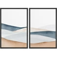 thumbnail image 3 of PixonSign Framed Wall Art Set Pastel Watercolor Mountain Valley Landscape Canvas Prints Nature Wilderness Modern Art Decor Scenic Colorful for Living Room, Bedroom, Office - 24"x36"x2 Black, 3 of 5