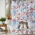 thumbnail image 3 of Shower Curtain 48"W x 72"L Winter Cute Robin Red Berries Pine Branches Snowflake Fabric Shower Curtains Set with Hooks Water Repellent Bathroom Curtains Machine Washable Bathroom Accessories, 3 of 9