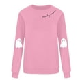 thumbnail image 5 of LHVUOA Womens Halloween Sweatshirts Spooky Season Funny Long Sleeve Crewneck Shirts Cute Ghost Graphic Halloween Sweater Pullover Tops, 5 of 5