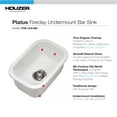 thumbnail image 5 of Houzer Platus 13 in White Fireclay Undermount Rectangle Single Bowl Bar Sink - PTB-1318 WH, 5 of 7