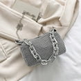 thumbnail image 2 of Crystal Rhinestone Pillow Bag – 6.3" Sparkly Chain Shoulder Purse, Glitter Clutch for Evening Parties & Dates, 2 of 8