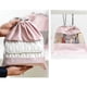 thumbnail image 5 of Organizador de bolsa de almacenamiento transparente con cordón | Franela de terciopelo y PVC | Gris, Azul, Rosa | 12.2x11.8in | Estuche portátil a prueba de polvo para viajes, zapatos, ropa, 5 of 6