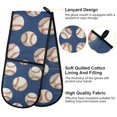 thumbnail image 4 of Dailycode Double Sided Oven Mitt with Loop Heat Resistant Kitchen Long Potholders 7" x 35" Baseball on Blue, 4 of 6