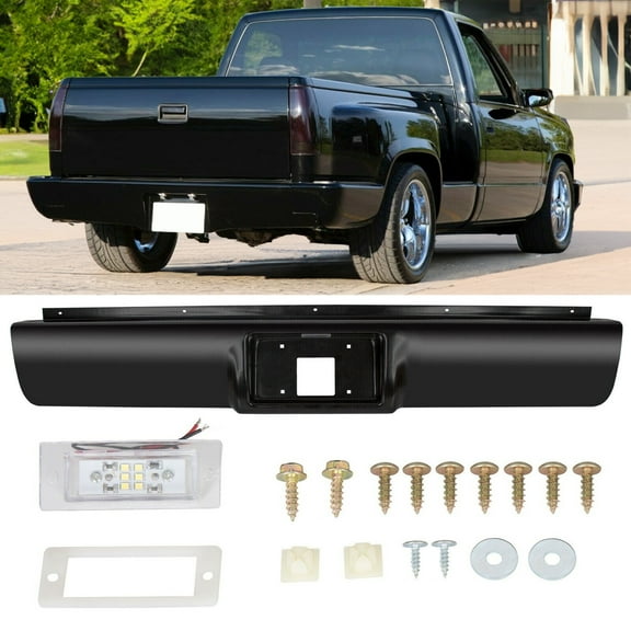 Rear Bumper Roll Pan w/ Light For 88-98 Chevy Silverado Sierra C/K1500 2500 3500