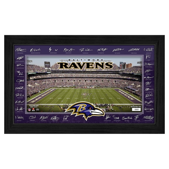 Highland Mint Baltimore Ravens 12" x 20" 2025 Signature Gridiron Panoramic Framed Photo