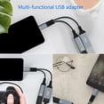 thumbnail image 3 of hejhncii Two Port USB C Hub 60W Power Delivery Charging Braided Data Transfer Cable OTG, 3 of 9