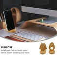 thumbnail image 2 of LEORX 2Pcs Desktop Phone Holder Wood Simple Storage for Restaurant, 2 of 8