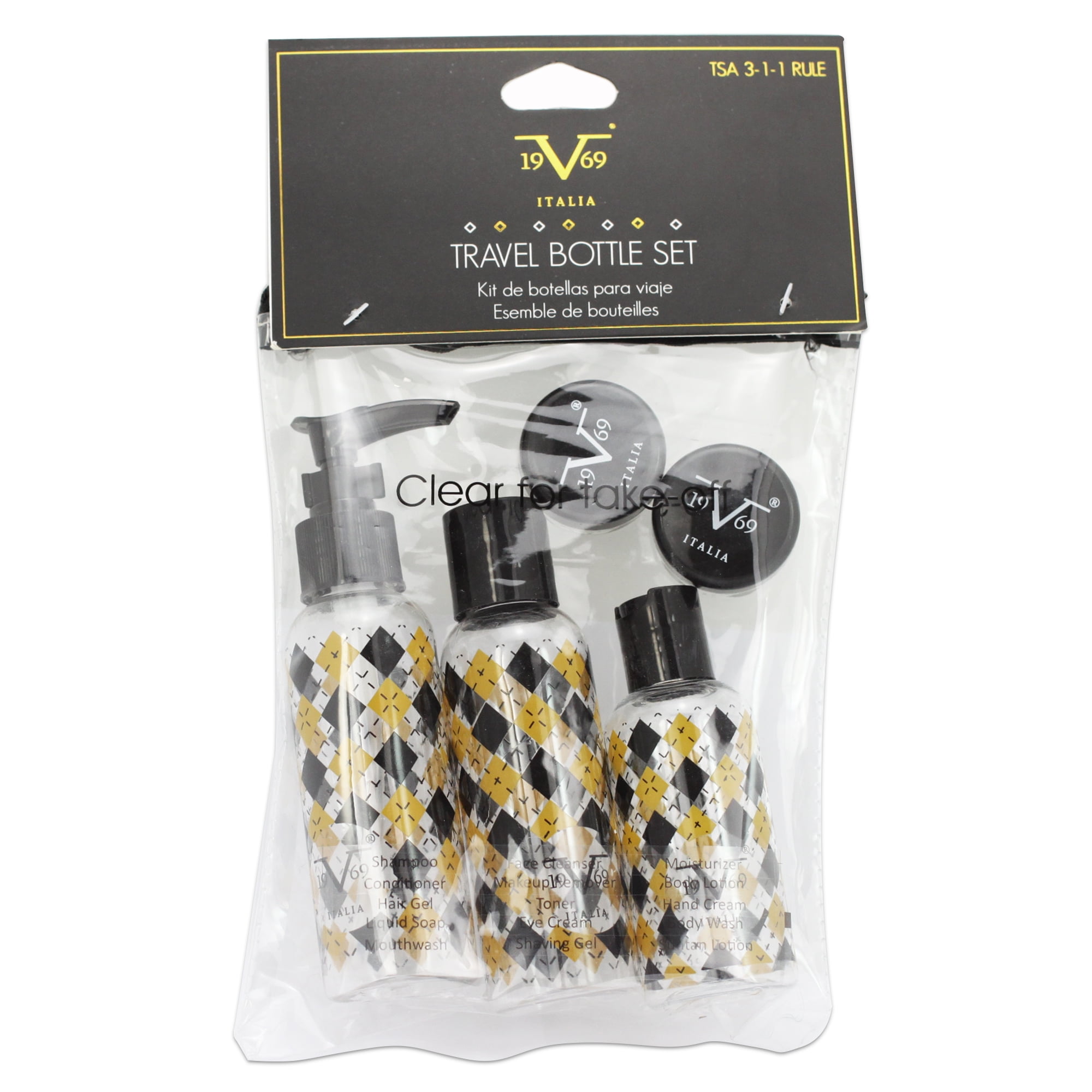 TSA Approved Travel Set for Liquids - 3 x Bottles, 2 x Jars, 1 x Zipper Bag (Boutique)