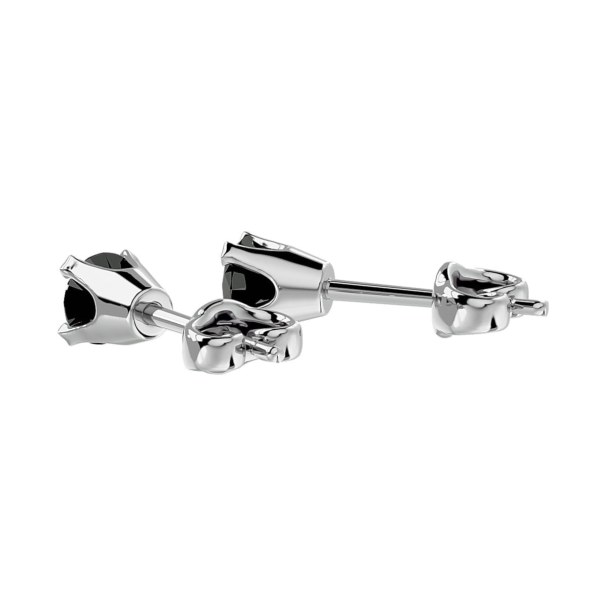 SuperJeweler 1/3ct Black Diamond Stud Earrings in White Gold for Women