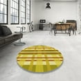 thumbnail image 3 of Ahgly Company Indoor Round Patterned Bold Yellow Area Rugs, 7' Round, 3 of 6