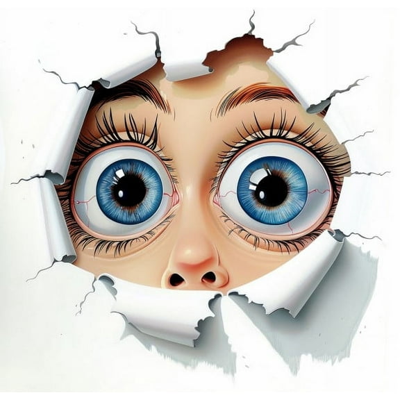 Funny Peeking Passenger Car Sticker. Unique Vinyl Decal Featuring a Person Sneaking a Look from Inside the Car. High Quality, Waterproof, and Long Lasting Auto Sticker for Windows, Doors, and Trunks