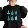thumbnail image 4 of Jienlioq Hauts pour Femmes Mode Tendance Manches Longues Col Rond T-Shirt Imprimé Blouse Ample Chandails en Molleton Sans Capuche Cyberlundi, 4 of 4