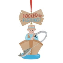 Maxora Personalized Ornaments Customized Christmas Ornament Sport Ornament Hooked on Fishing Free Customize
