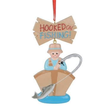 Maxora Personalized Ornaments Customized Christmas Ornament Sport Ornament Hooked on Fishing Free Customize