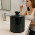 thumbnail image 4 of Creative Home SPA Collection Natural Black Marble Cotton Ball Holder, Storage Jar, 4 of 6