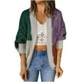 thumbnail image 1 of vdgthytj Cardigan Sweaters for Women Plus Size Long Sleeve Color Block Knitwear Fall Winter Open Front Clothes, 1 of 5