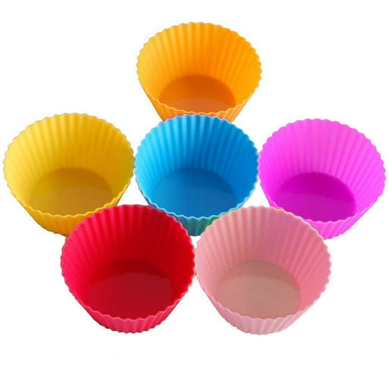 Silicone Cupcake Baking Cups, Reusable Muffin Cup Liners, 2.75 OZ Cup Cake  Molds Set Non Stick Cupcake Wrappers Cupcake Holder Cupcake Liners 12 Pack