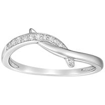 1/12 Carat Natural Diamond Promise Band Ring for Women in 925 Sterling Silver (H-I, I2-I3, 0.08 cttw) Engagement Anniversary Band Ring Size 6 by Lavari Jewelers