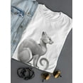 thumbnail image 3 of Cool Silver Cat Doodle T-Shirt Women -Image by Shutterstock, Female XX-Large, 3 of 4