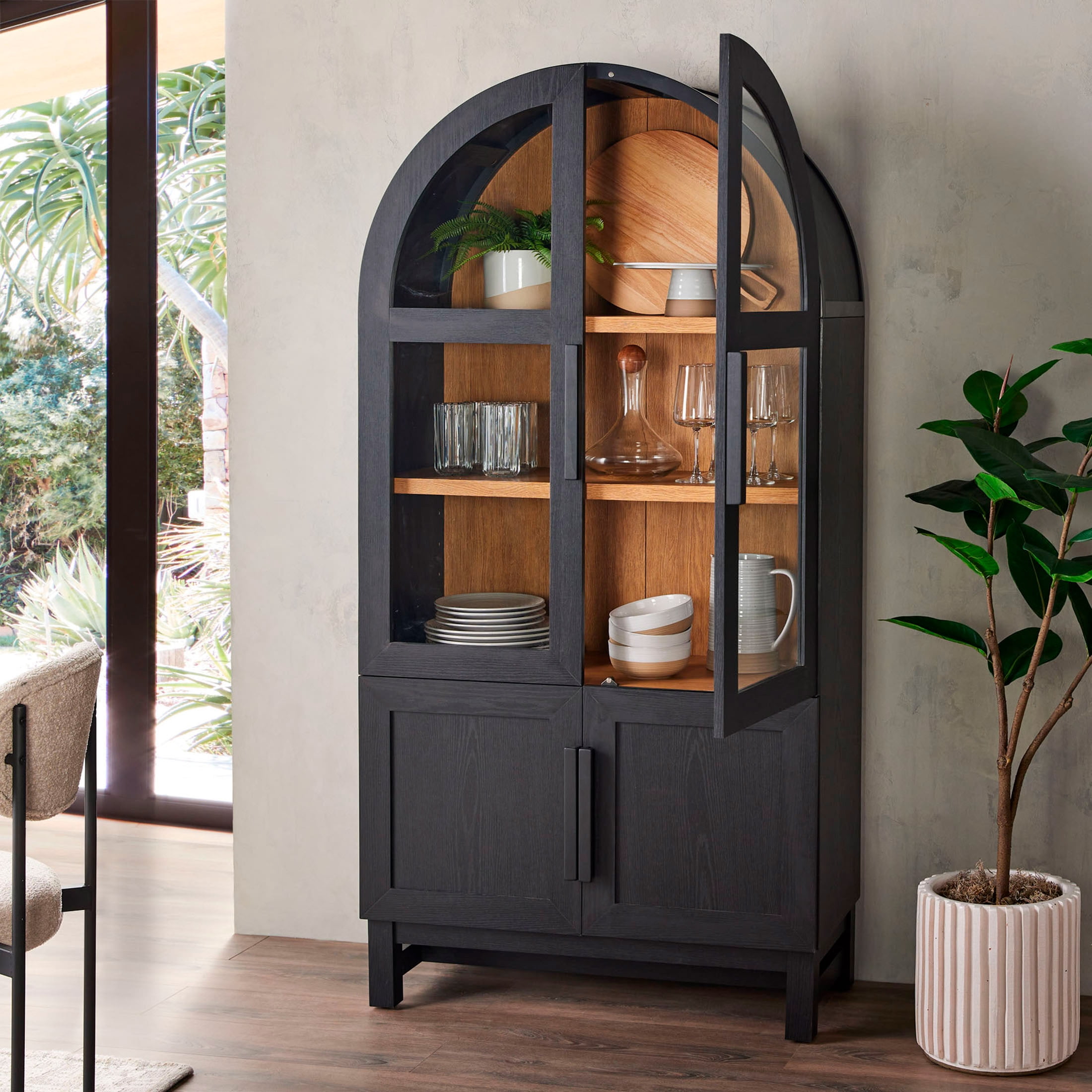 Better Homes Gardens Juliet Kitchen Rounded Arch Cabinet Rich Black