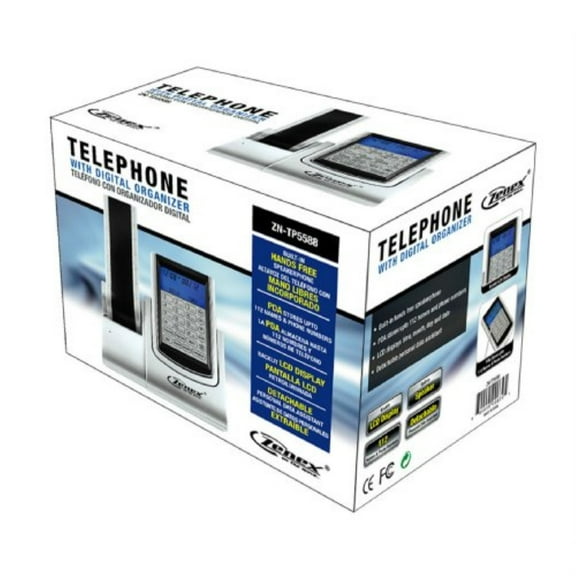 zenex single handset single line silver telephone zn-tp5588