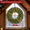 thumbnail image 3 of Costway 60” Large Artificial Christmas Wreath Set of 2 with 200 LED Lights 680 Branch Tips, 3 of 11