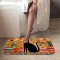 thumbnail image 4 of 1pc Black Cat with Flower Vases Absorbent Non-Slip Bathroom Thickened Flannel Rug Decor,Soft,Quick Drying,Suitable For Indoor/outdoor Use,Bathrooms,Bedrooms,Kitchens,Terrace,Laundry Rooms,16"x24", 4 of 9
