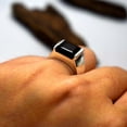 thumbnail image 7 of Square Red Garnet Ring: Sterling Silver Unisex Wedding Band, 7 of 7