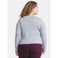 thumbnail image 3 of Terra & Sky Women's Plus Long Sleeve Notch Neck Top, Sizes 0X-5X, 3 of 5