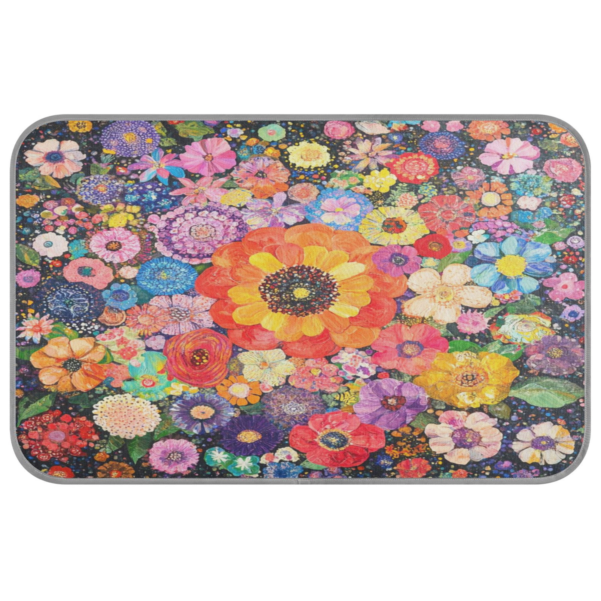 Pet Cooling Mat Breathable Ice Silk Dog Cooling Pad Foldable Summer Sleeping Mat Vibrant Floral Pattern for Dogs & Cats 27.6×22in