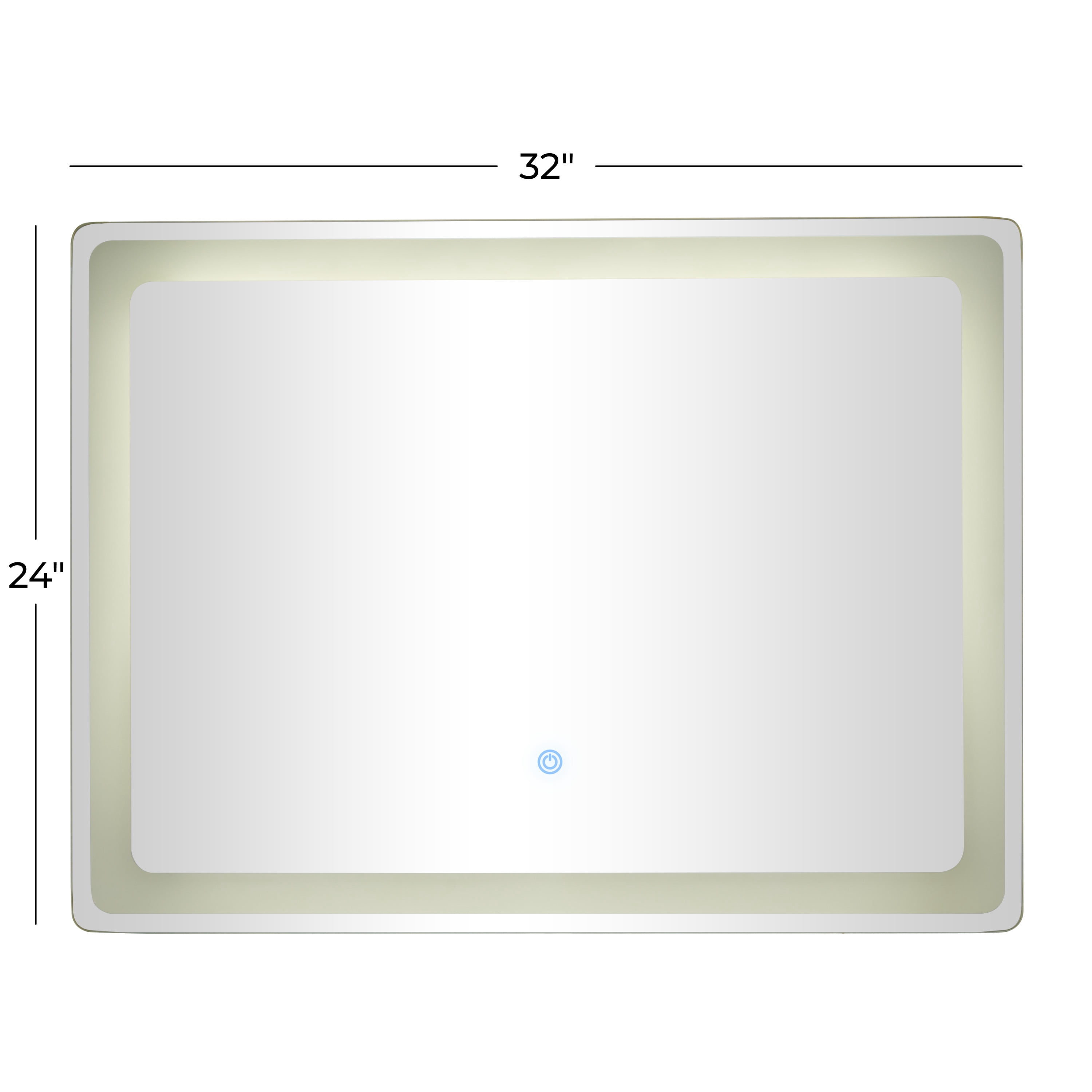 DecMode 32" x 24" Silver LED Mirror