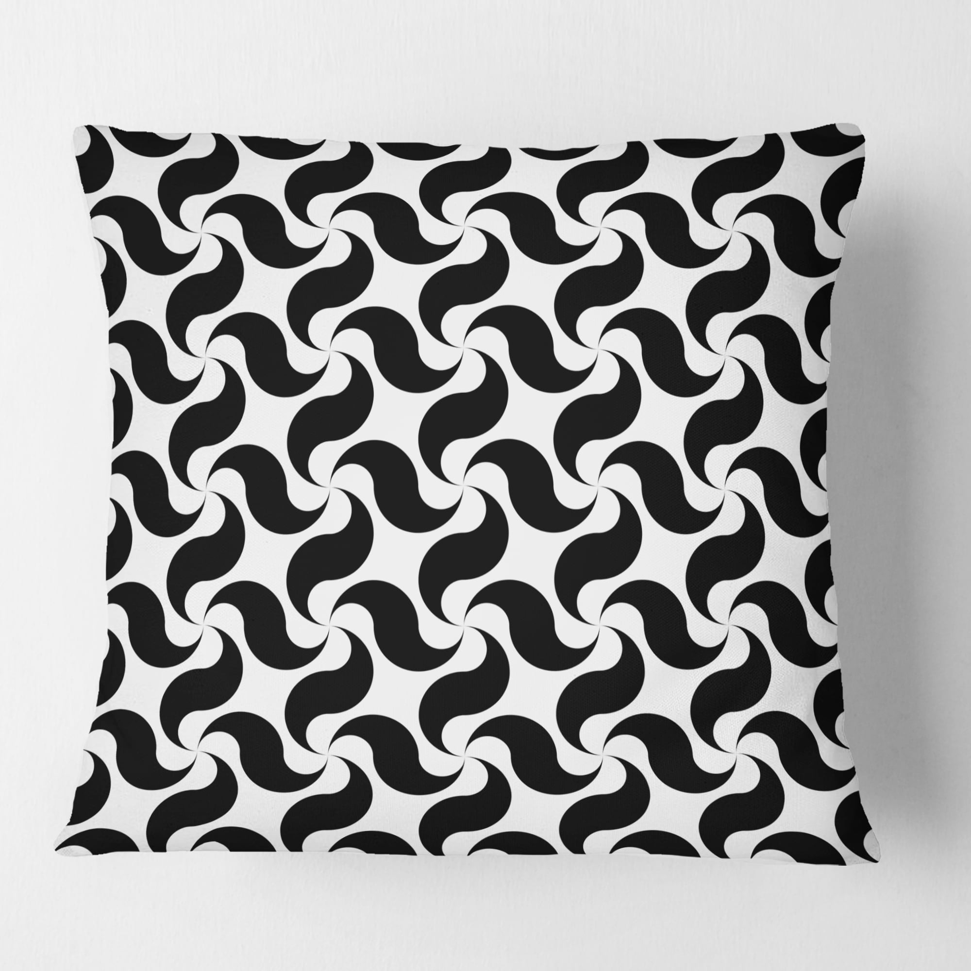 Designart Monochrome Geometric Pattern IV' Mid-Century Modern Throw Pillow - 16x16