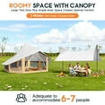 thumbnail image 6 of Jocisland Canvas Bell Yurt Tents for Camping, Waterproof Glamping Tent with Canopy, Stove Jack, Spacious Family Shelter for Outdoor, 6-7 Person, 6 of 7