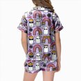 thumbnail image 5 of CAUYDY Girls Halloween Satin Pajamas Set Button Down 2 Piece Pjs Shorts Set Loungewear Sets Sleepwear,6-7 Y, 5 of 5