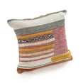 thumbnail image 3 of Ox Bay Qasim 18" x 18" Pink/Beige Shag Striped Cotton Adult Decorative Throw Pillow Cover, 3 of 9