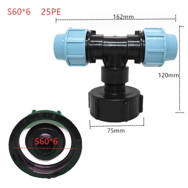 Connecteur Adaptateur de Réservoir Ibc à Filetage Grossier S60X6 pour Raccords Pe 20/25/32 mm