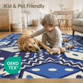 thumbnail image 4 of ODIKA 4'x6' Washable Area Rug Pet Friendly, Non-Shedding Dice Aesthetic Funky Cartoon Motif Retro Graphic Border Anime Alt Men Playful for Bedroom, Reading Nook, 4 of 7