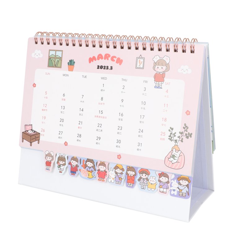 NUOLUX Calendar 2023 Desk Calendar Standing Wallstand Monthly Table Planner  Desktopschedule Small Pad Office Daily Large Easel 