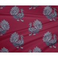 thumbnail image 4 of oneOone Polyester Lycra Fabric Peacock Block Printed Craft Fabric BTY 56 Inch Wide, 4 of 4