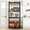 Black + Black, variant on Acekid 5-Tier Kitchen Bakers Rack Microwave Oven Stand with 2 Large Wire Basket Industrial Coffee Bar Station with 8 Hooks Black