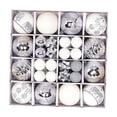 thumbnail image 1 of Juego de Adornos de Bolas de Navidad mayimx 44 Uds. Blanco plateado Bolas colgantes de árbol, 1 of 7