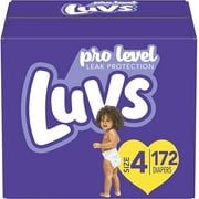 Luv Diapers Size 4, 172 Count -Ultra Leakguards Disposable Baby Diapers, ONE MONTH SUPPLY