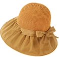 thumbnail image 4 of CoCopeaunts Wide Brim Bucket Hat for Women Spring Summer Leisure Sunscreen Fisherman Hat Ladies Outdoor Anti-UV Straw Hat Top, 4 of 8