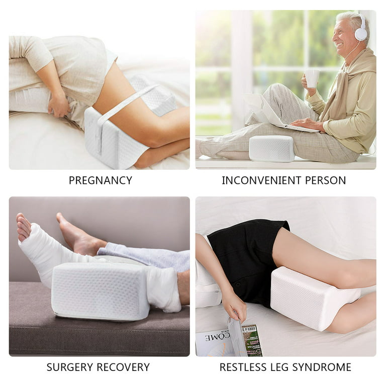 Memory Foam Knee Pillow for Side Sleepers - Between The Knees/Side Sleeping  Pillow for Sciatica, Lower Back Pain Relief, and Knee Pain - Leg Strap  Keeps Pillow Between Legs When Sleeping, by