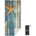 thumbnail image 2 of Dreamtimes Beach Towels Starfish Turquoise Wooden Texture Camping Towels Ocean Sea Marine Sand Free Beach Towel, 30"x60" Large Beach Towels Quick Dry Bath Travel Towels Pool Yoga Beach Mat for Men WOM, 2 of 7