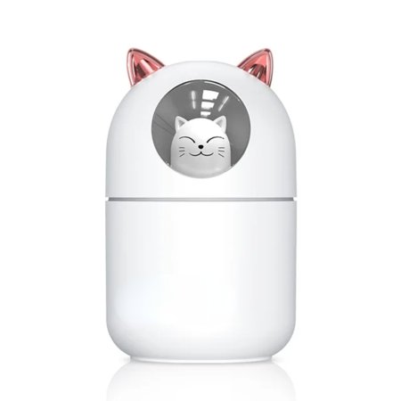 

Compact and Efficient Lightweight Cute Cat Shape 300ML Ultrasonic Portable Mini USB Cool Mist Maker with Colorful Lamp - Stylish Home or Office Essential Diffuser Humidificador Difusor.