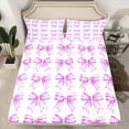thumbnail image 2 of Feelyou Bowknot Teens Queen Sheet Sets, Purple Watercolor Bow Bed Set, 4 Pieces, 2 of 7