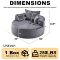 thumbnail image 6 of FFH 55" Oversized Round Chaise Lounge, Cloud Lazy Sofa Chair with Cylindrical Backrest Pillow, Chenille Gray, 6 of 7